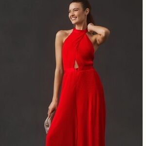 Anthropologie Plisse Jumpsuit